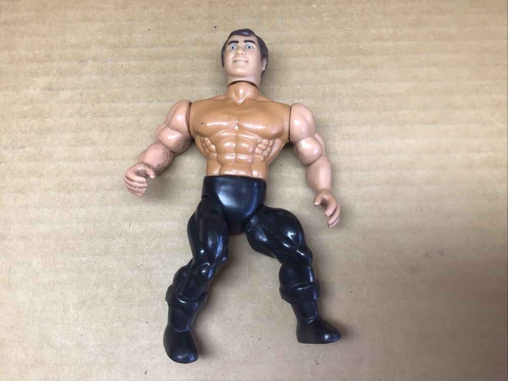 Vintage 1985 Remco AWA Wrestling Action Figure Black Trunks Boots Loose Toy 80s
